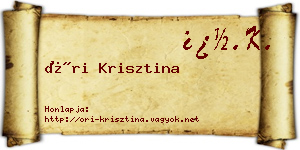 Őri Krisztina névjegykártya